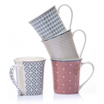 4pc 380ml Nuvo Weave Ceramic Mugs Set