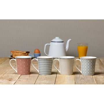 4pc 380ml Nuvo Weave Ceramic Mugs Set