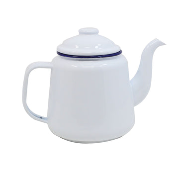 Falcon White Blue Rim 1.5L Teapot
