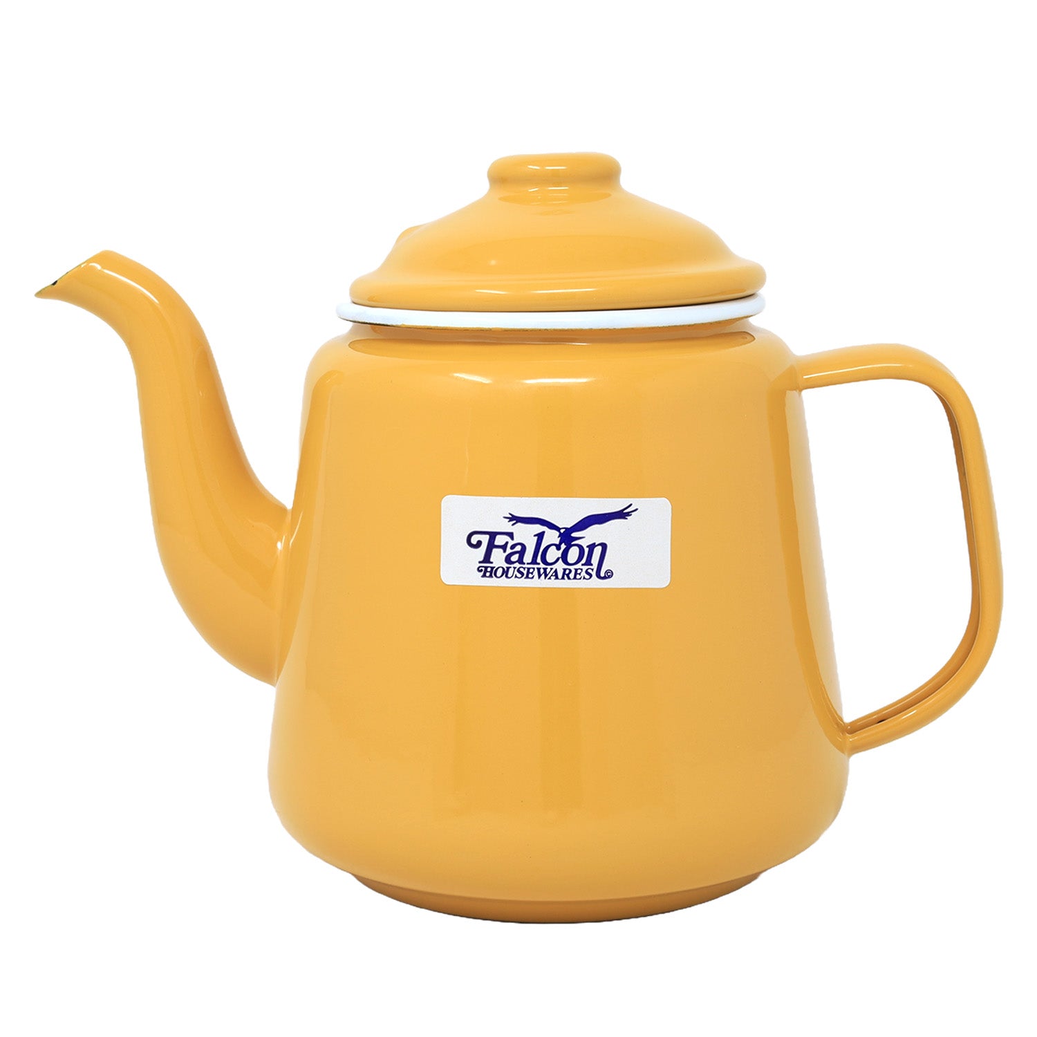 1.5L Mustard White Rim Falcon Enamel Teapot