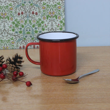 Falcon Red Black Rim 500ml Coffee Mug