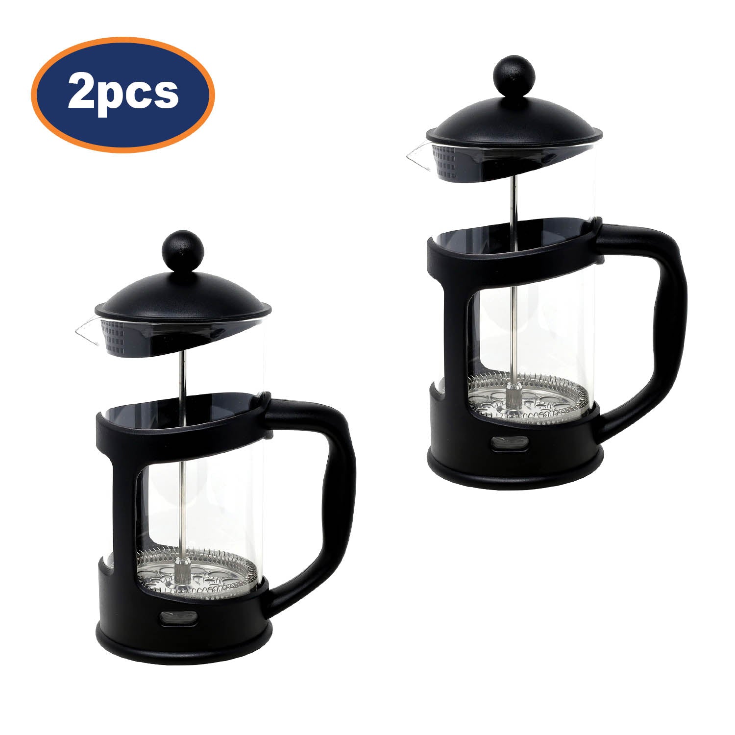 2Pcs Steelex 1000ml Cafetiere French Press