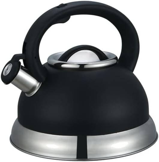 Steelex 2.7L Matte Black Induction Compatible Stovetop Whistling Kettle