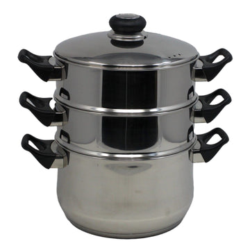 20cm 3 Tier Steamer Stainless Steel Stock Pot Induction Safe