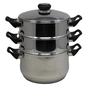 24cm 3 Tier Steamer Stainless Steel Stock Pot Induction Safe