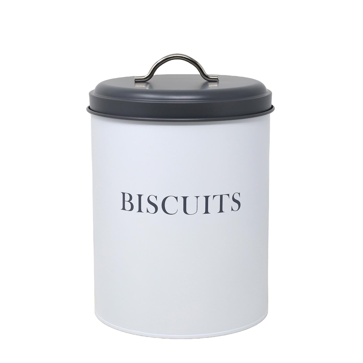 White Grey Biscuit Caddy Container Food Canister Minimalist