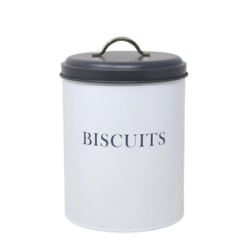 White Grey Biscuit Caddy Container Food Canister Minimalist