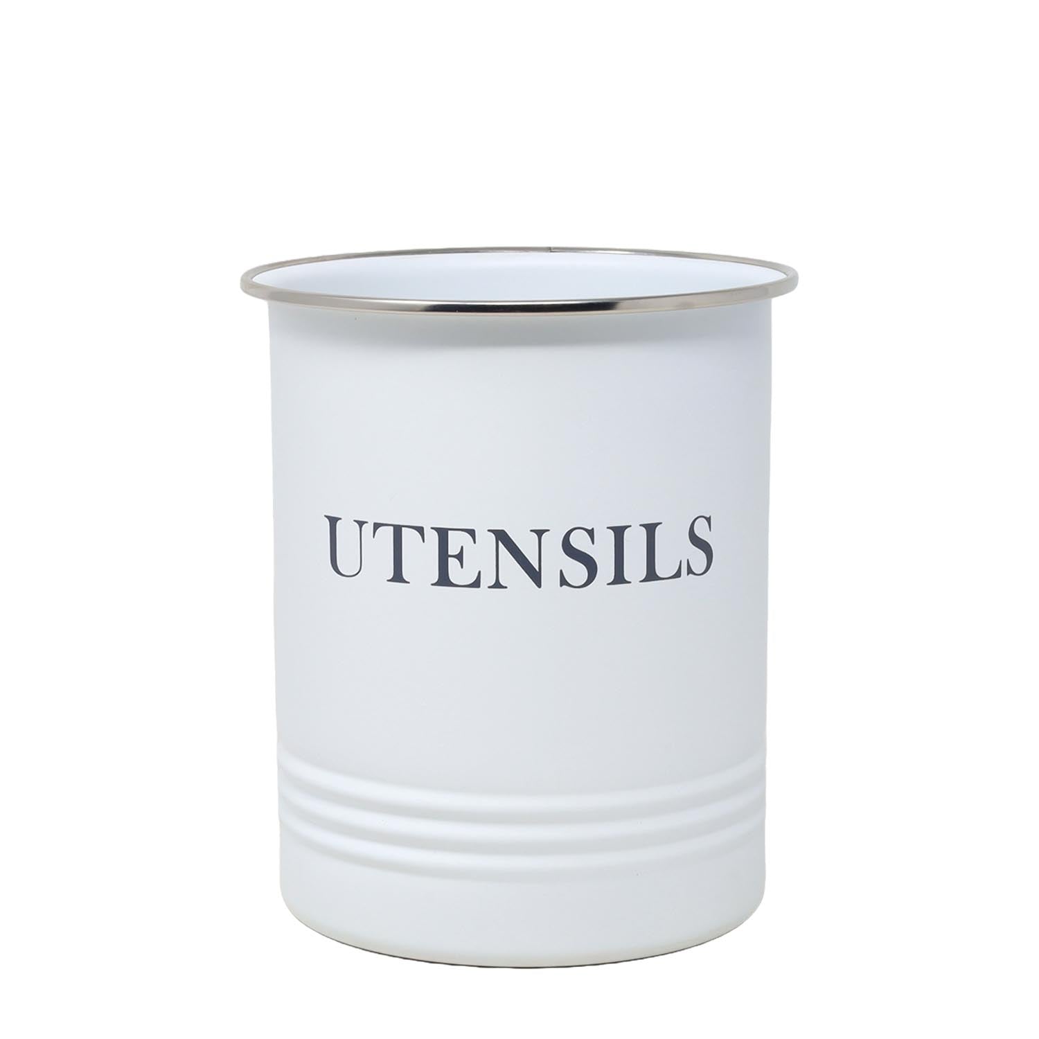 White Grey Utensil Holder Minimalist