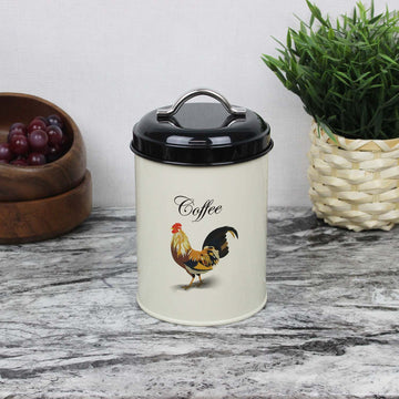 1.2L Cream Cockerel Kitchen Canister Storage Jar With Handle
