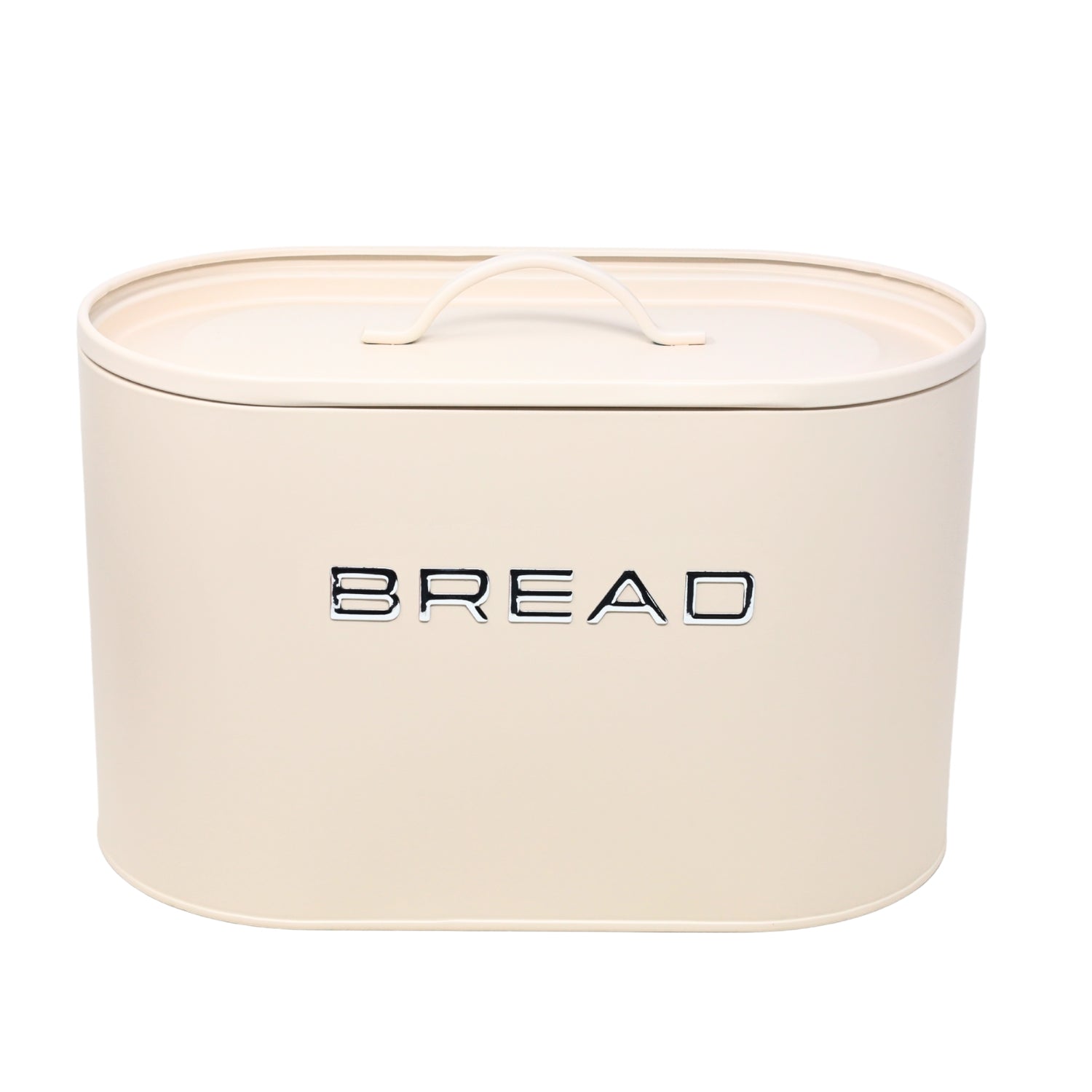 Cream Metal Kitchen Countertop Food Storage Bread Bin