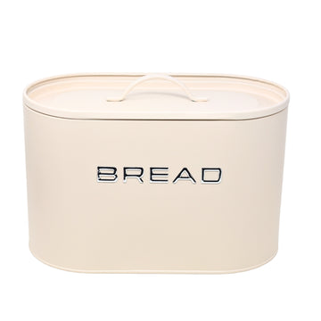 Cream Metal Kitchen Countertop Food Storage Bread Bin