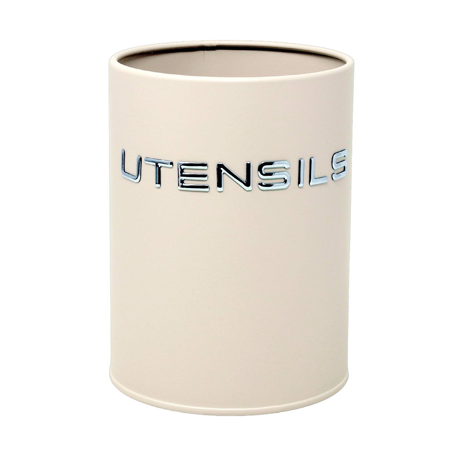 Cream Metal Kitchen Utensil Holder
