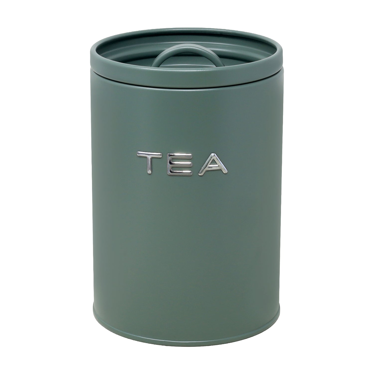 Sage Green Metal with Airtight Silicone Lid Tea Canister