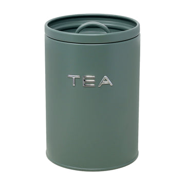 Sage Green Metal with Airtight Silicone Lid Tea Canister