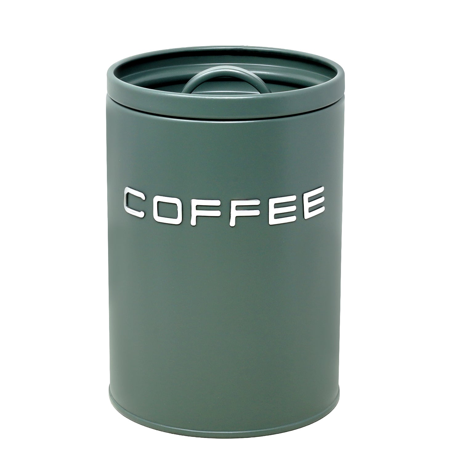 Sage Green Metal Coffee Canister with Airtight Silicone Lid