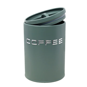 Sage Green Metal Coffee Canister with Airtight Silicone Lid