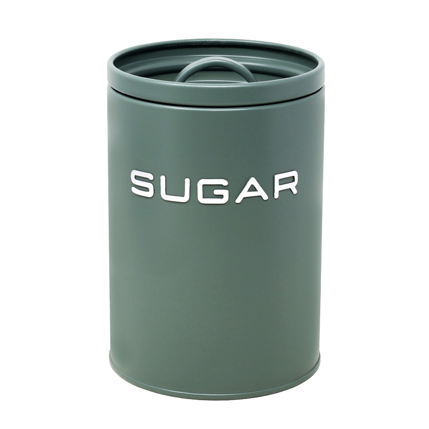 Sage Green Metal Sugar Canister with Airtight Silicone Lid