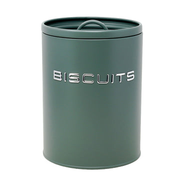 Sage Green Metal Biscuit Tin with Airtight Silicone Lid