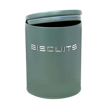 Sage Green Metal Biscuit Tin with Airtight Silicone Lid