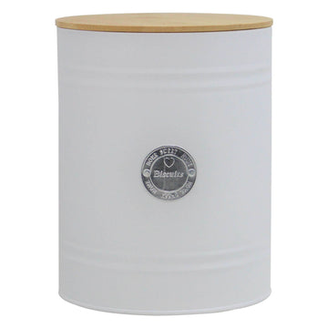 Biscuit Tin Container Canister White Food Storage
