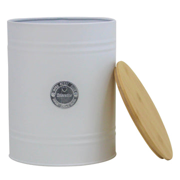 Biscuit Tin Container Canister White Food Storage