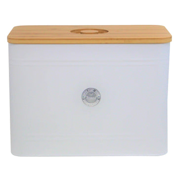 Bread Bin Canister Minimalist White Vintage Airtight Lid