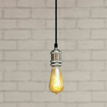 Bright Silver Vintage Hanging Lamp Holder