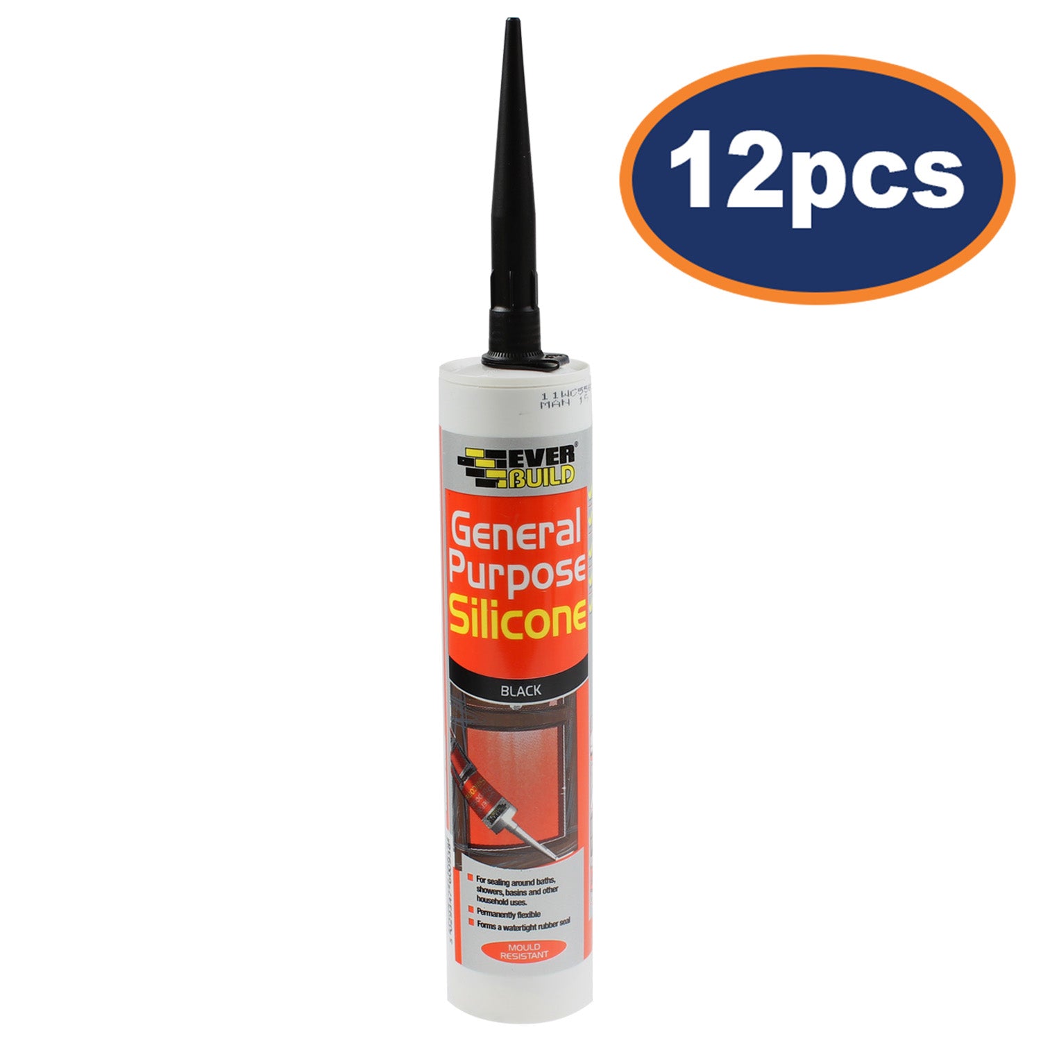 Everbuild 280ml General Purpose Silicone Black Sealant