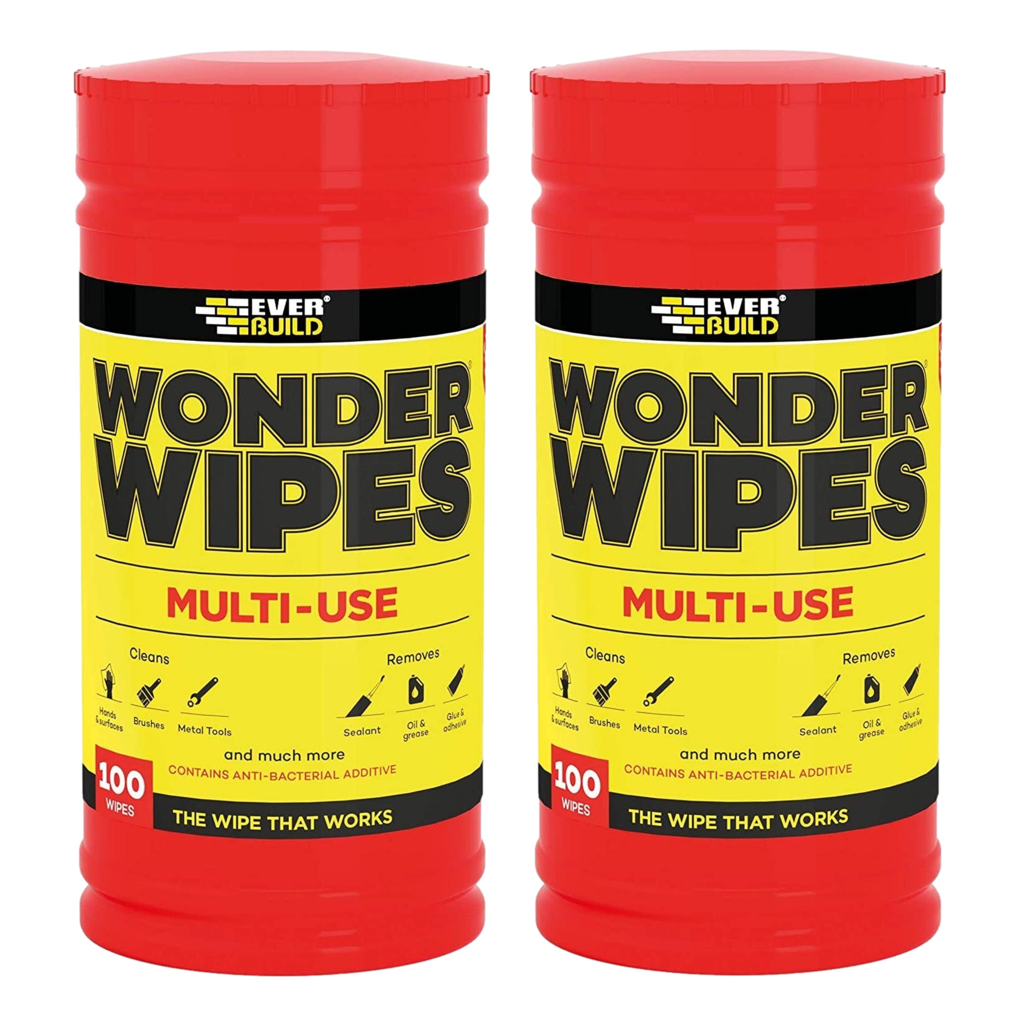 2 Pcs Everbuild 100 Tub Wonder Wipes Multi-Use Cleaning