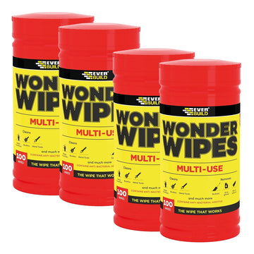 4 Pcs Everbuild 100 Tub Wonder Wipes Multi-Use Cleaning