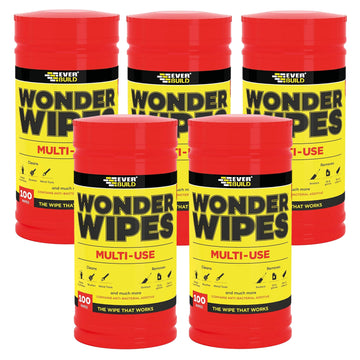 5 Pcs Everbuild 100 Tub Wonder Wipes Multi-Use Cleaning