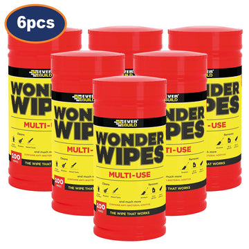 6 Pcs Everbuild 100 Tub Wonder Wipes Multi-Use Cleaning