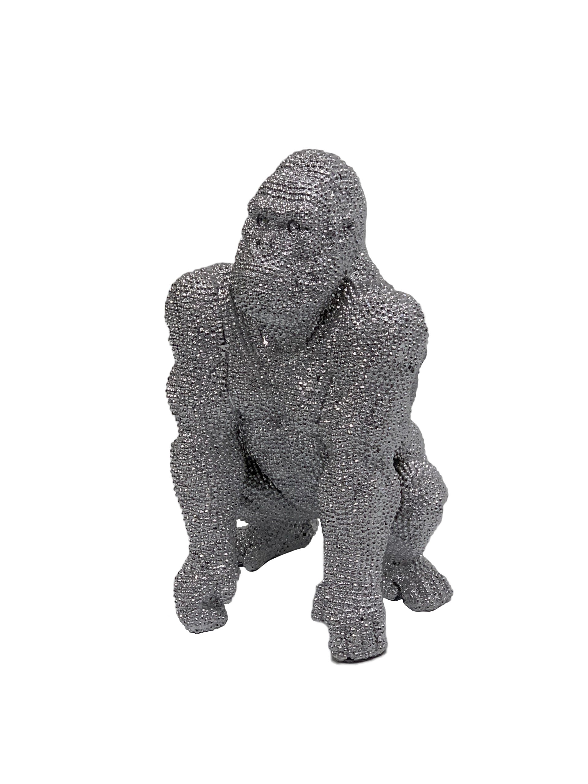 Glitter Gorilla Animal Ornament Indoor Display Home Decor