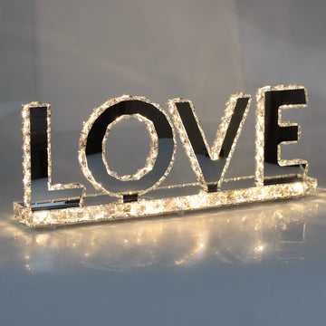 Modern LOVE Crystal Mirrored Table Lamp