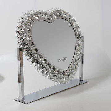 Savannah Heart Shaped Crystal LED Dressing Table Mirror