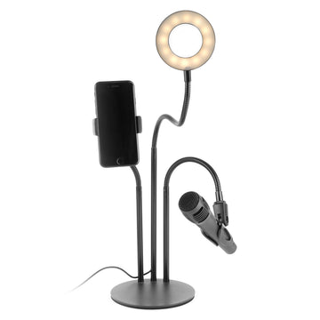 3-In-1 Streaming Stand with Ring Light Multiple Holder