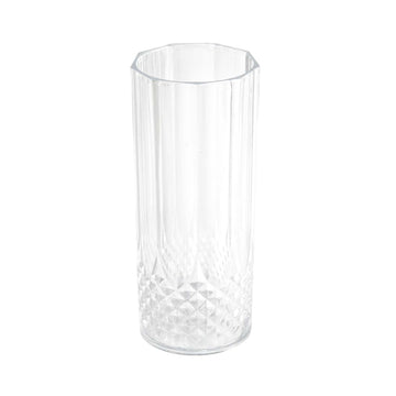 6pc 400ml Tall Clear Plastic Crystal Effect Reusable Cocktail Glasses Set