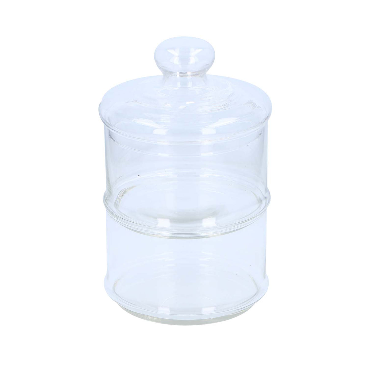 2 Tier Clear Glass Stackable Storage Jars With Lid