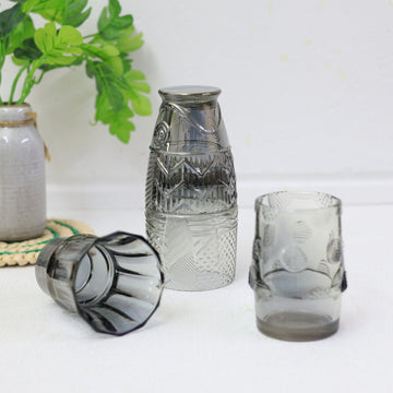 4pc Clear Glass Fish Shaped Stackable Tumbler Set