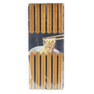 12 Pairs Brown Wooden Reusable Chopsticks Set