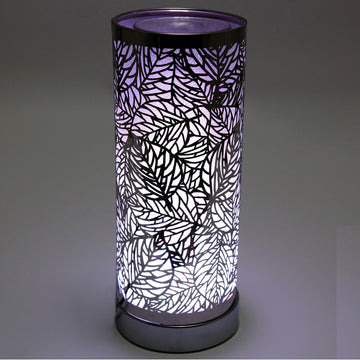 Leaf Design LED Silver Wax Melt Oil Burner