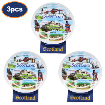 3Pcs 20cm Historical Scotland Ceramic Decorative Plates