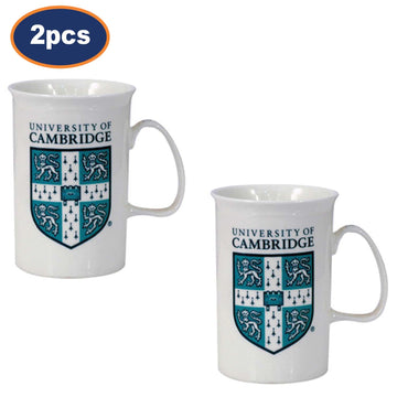 2Pcs 250ml Cambridge University Shield Ceramic Mugs