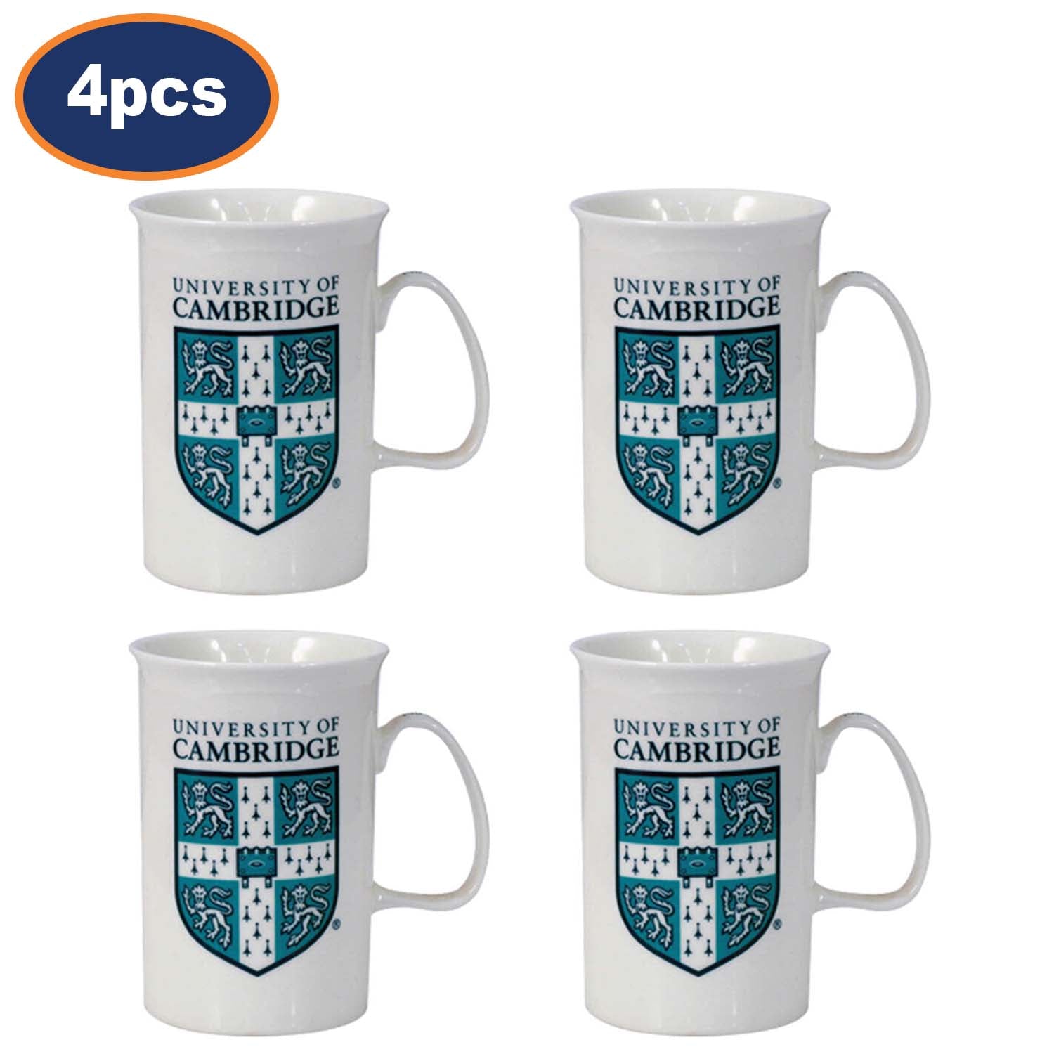 4Pcs 250ml Cambridge University Shield Ceramic Mugs