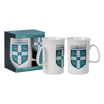 2Pcs 250ml Cambridge University Shield Ceramic Mugs