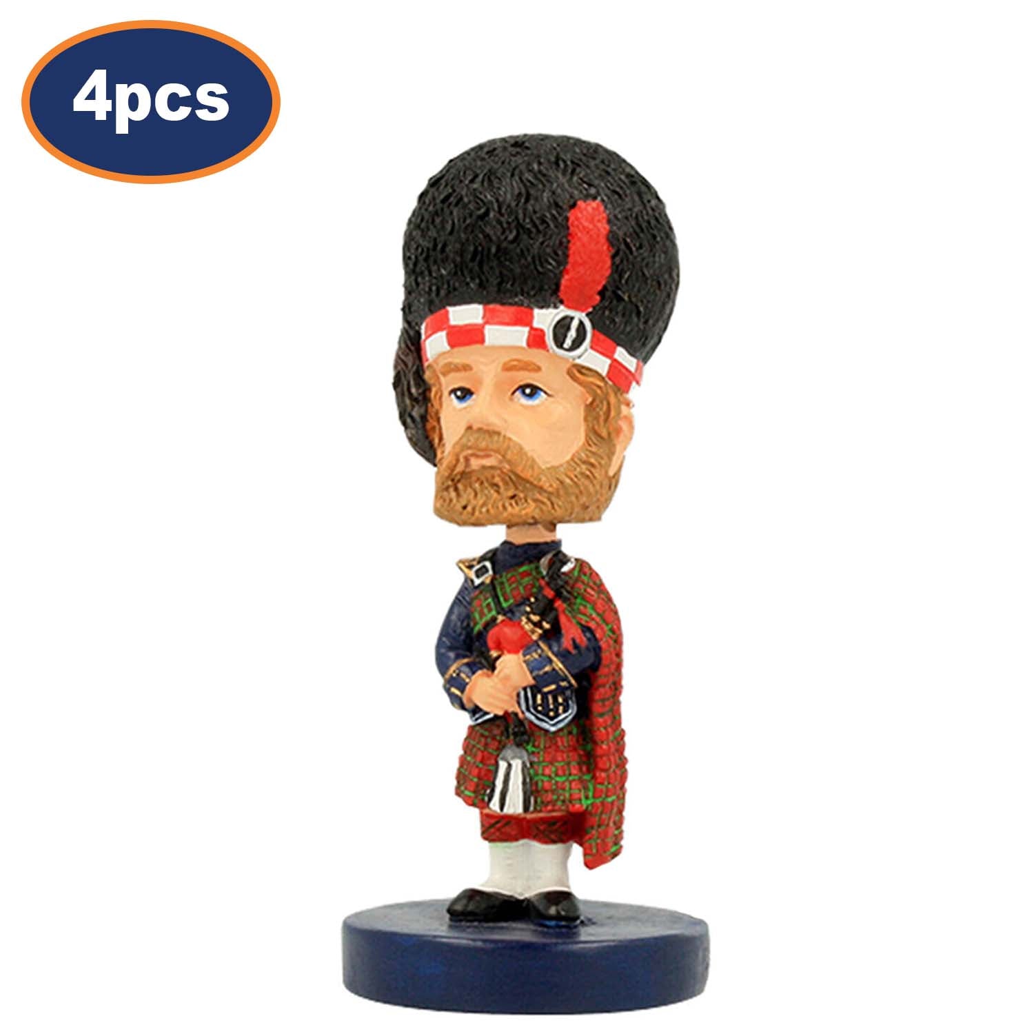 4Pcs Large Resin Hamish MacPiper Bobble Head Figurine