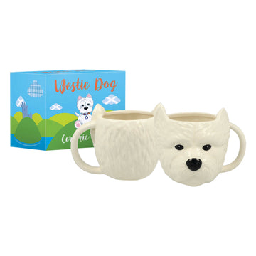 3Pcs 500ml Westie Head Ceramic Mugs