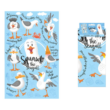 Squawk The Seagull Cotton Tea Towel