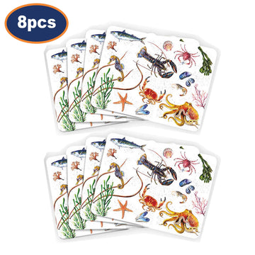 8Pcs Fruits De Mer Rectangular Placemats