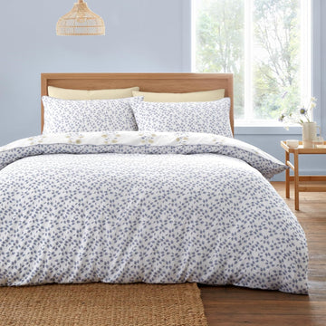 Eloise Floral Duvet Cover Set, Double, Blue & Natural
